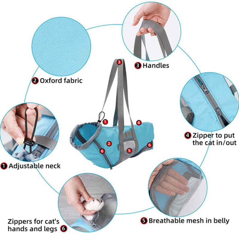 Balacoo Cat Restraint Bag- Cat Carrier and Grooming Bag for Vet Visits, Medication Administration, Dental Care, Bathing, Nail Trimming and Car Travel - PawsPlanet Australia