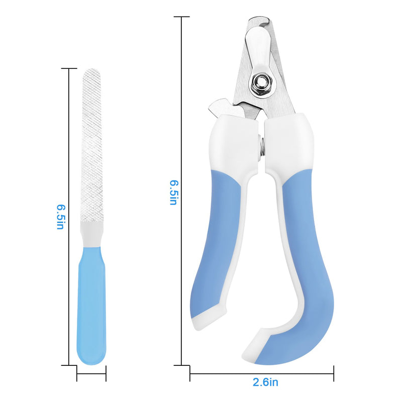 [Australia] - Dog Nail Clippers and Trimmer - Razor Sharp Blades, Safety Guard to Avoid Overcutting, Free Nail File - Start Professional & Safe Pet Grooming at Home (Blue Large) 