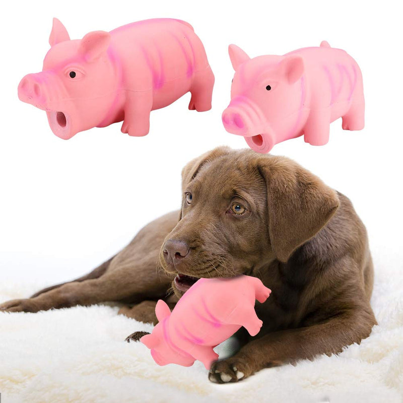 2PC Pig Shape Pet toy SLatex Material Pet Squeaker Toys Pet Teething Cleaning Toy Dog Chew Training Toy Durable Pet Teeth Chew Training Dog Puppy Interactive Playtoys - PawsPlanet Australia