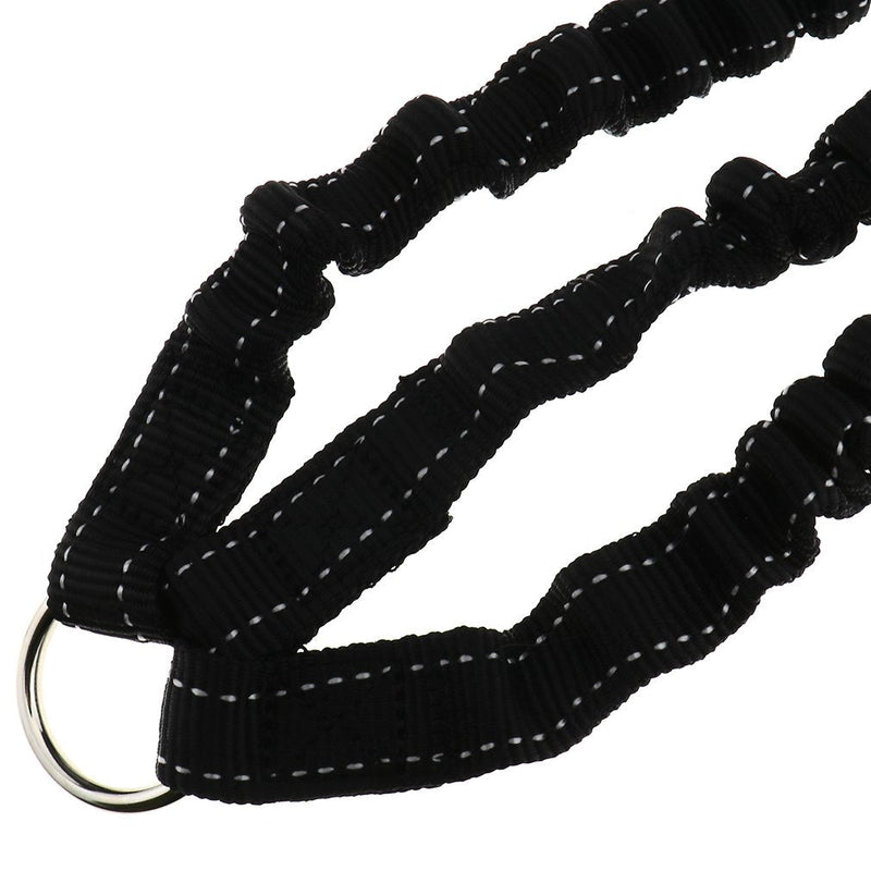 3-piece dog leash, prevents knotting and tangling, with elastic band, black... - PawsPlanet Australia