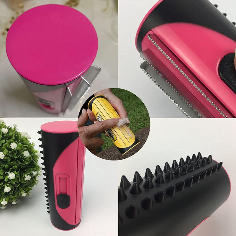 NETT 3-in-1 undercoat and hair removal brush, undercoat and hair removal brush, pet hair remover roller, suitable for all hairy pets pink - PawsPlanet Australia
