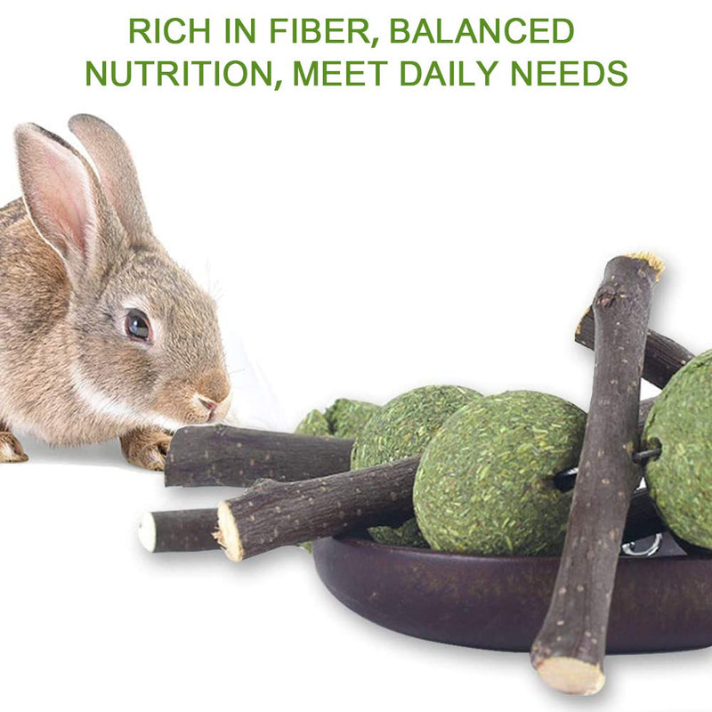 Maotrade 2pcs Guinea Pig Treats Rabbit Chew Toys Apple Wood Sticks Natural Grass Ball Hamster Chew Toys for Pet Animals Rat Gerbil Chinchilla Bunny Parrot - PawsPlanet Australia