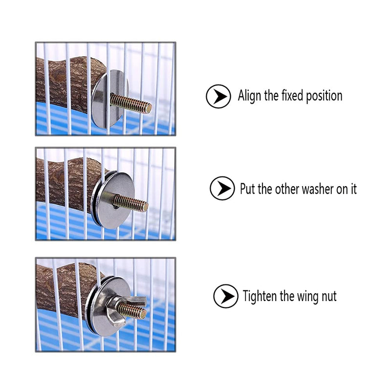 QeeHeng Bird Stand Perch,Natural Wood Parrot Perch Bird Cage,Bird Cage Perches for Parrots,Small Parakeets Cockatiels, Macaws, Parrots, Love Birds, Finches - PawsPlanet Australia