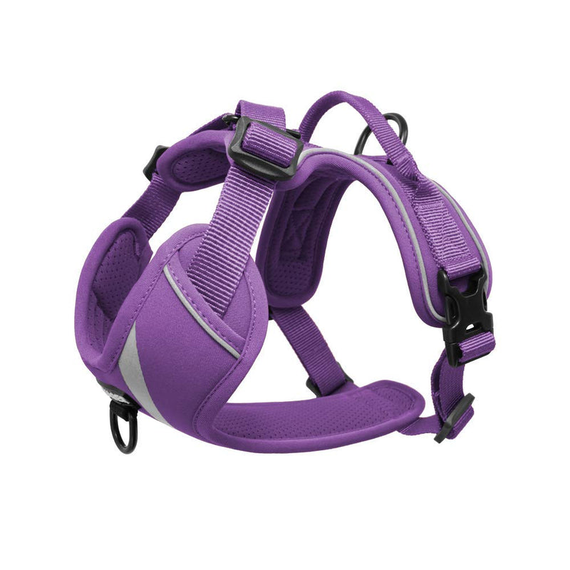 [Australia] - Maverick Dual Attachment Outdoor Dog Harness by Voyager | NO-pull Pet Walking Vest Harness - Purple, Medium 