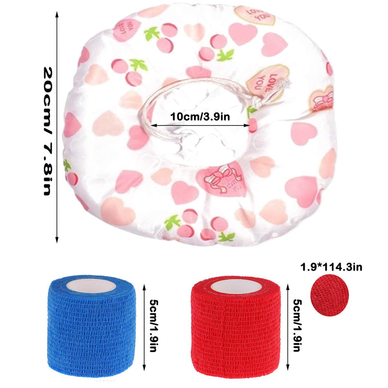 Fadaar Cat Recovery Collar Anti-Bite Lick Wound Healing Protection with 2Pcs Pet Stretch Bandage for Wrists Ankle Sprains Swelling Puppy Dog Horses Rabbit Pet Cohesive Bandages Blue Red 4.5cm x 5m - PawsPlanet Australia