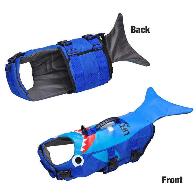 SONGWAY Dog Life Jacket Pet Floatation Life Vest Size Adjustable Dog Lifesaver Preserver Swimsuit with handle for Swimming, Boating, Hunting (L) L - PawsPlanet Australia