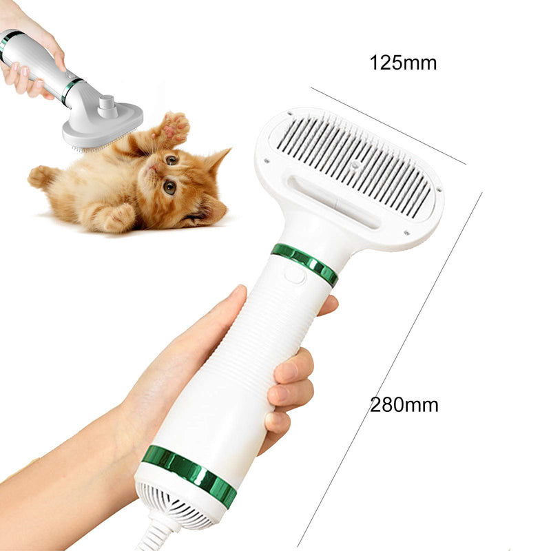 Pet Hot & Cool Air Hair Dryer with Airbag Slicker Brush, Dog Grooming Hair Remover Brush with 3 Adjustable Settings for All Seasons - PawsPlanet Australia