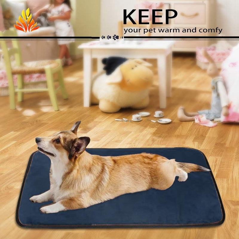 [Australia] - abcGoodefg Smart Pet Heating Pad Mat,Waterproof Warming Heating Mat Bed for Dogs Cat, Support Google Assistant, Amazon Alexa, Mobile App, Controller Large: 27.56" x 18.9" Dark Blue 