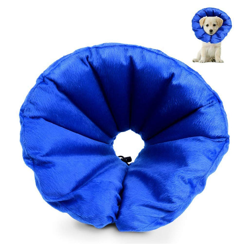 POPETPOP Pet Dogs Cats Inflatable Cone Collar After Surgery Adjustable Puppy Recovery Protective Collar for Small Medium Large Dogs S - PawsPlanet Australia