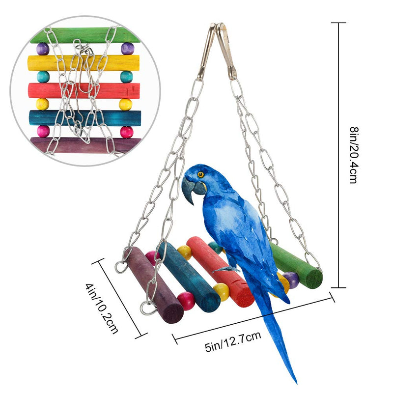 upain Bird Toys 8 Pack Parrot Toy Set Bells Hanging Swing Shredding Chewing Toy for Cage Bird Ringneck Parrot Parakeets Cockatiels Macaws Finches Mynah Budgies Small Birds - PawsPlanet Australia