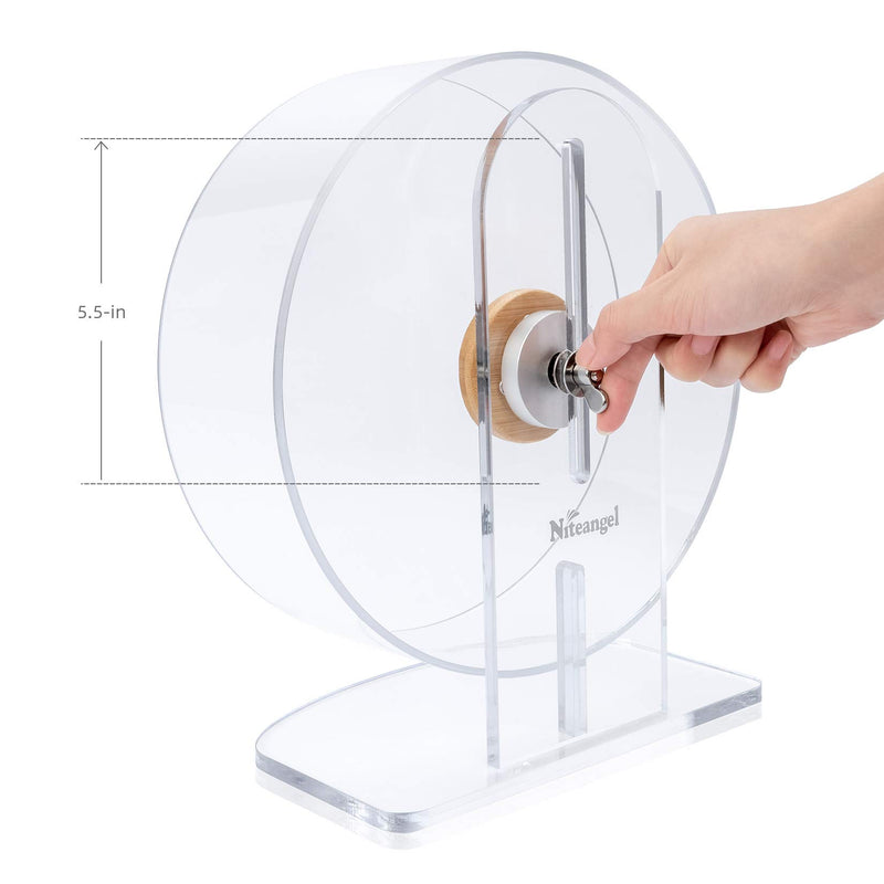 Niteangel Silent Hamster Exercise Wheel - Dual-Bearing Quiet Spinning Acrylic Hamster Running Wheel for Hamster Gerbils Mice Degus Or Other Small Animals S - PawsPlanet Australia