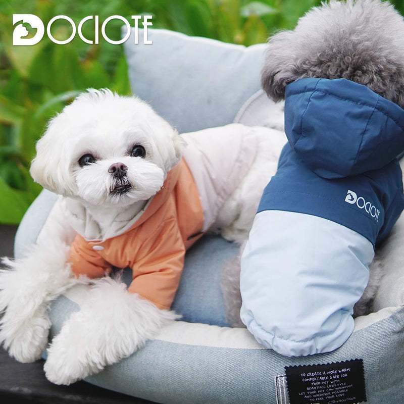 Winter Dog Coats Small With Hood, Dog Puppy Warm Thick Jacket Windproof with Collar Hole Small Dog Clothes Outfit Dog Vest Soft Fleece winter Jacket Apparel for Puppy Small Dogs Chihuahua Blue M - PawsPlanet Australia