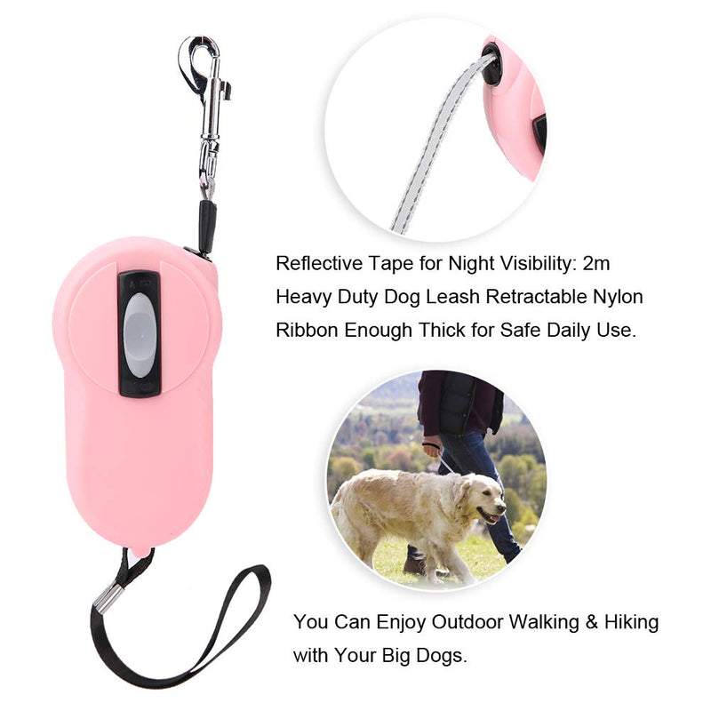 Retractable dog leash, high-performance dog leash, 360° tangle-free dog leash, one-hand brake, break, lock dog leash with non-slip handle, perfect for small dogs (pink). - PawsPlanet Australia