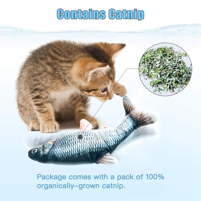 TOOGE Cat Toys for Indoor Cats, 2 Pack Electric Moving Fish Cat Toy Realistic Interactive Flopping Fish Cat Kicker Catnip Toys - PawsPlanet Australia