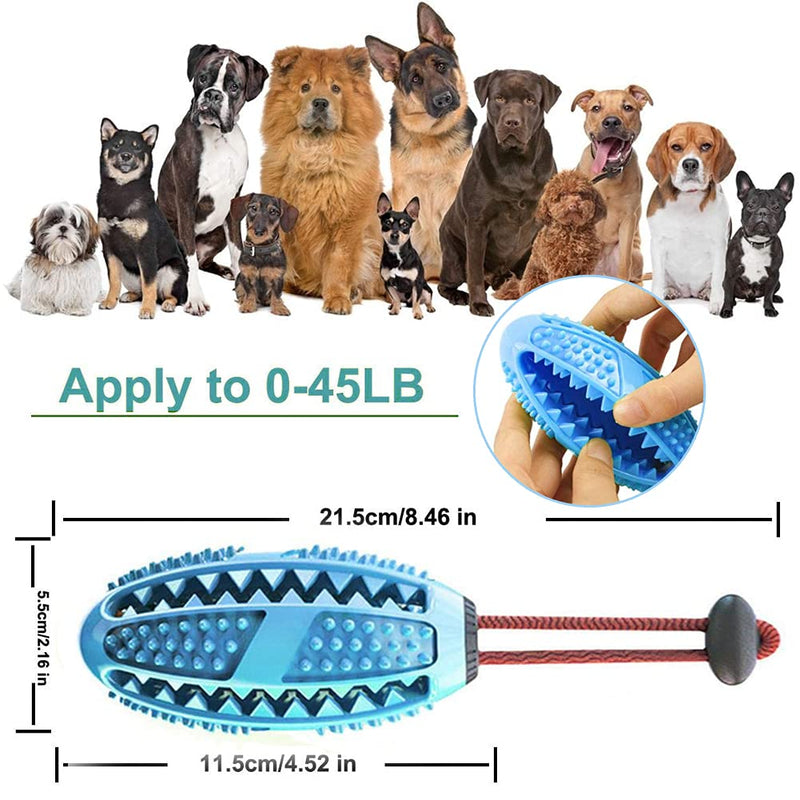 Aidiyapet Dog Teething Toys,Puppy Teeth Cleaning Chew Ball Toys Durable Natural Rubber Dog Toothbrush Stick Dental Care for Dogs Bite Resistant-Fun to Chew,Treats,Chase & Fetch Blueness - PawsPlanet Australia