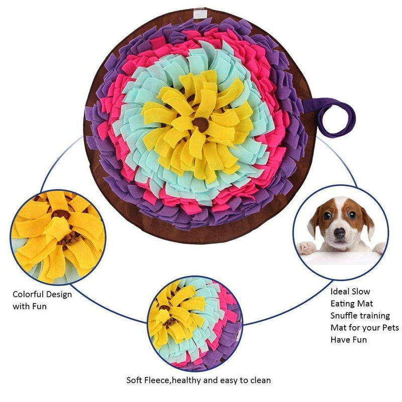 AIPINQI Dog Training Pad Small Dog Feeding Mat Pet Snuffle Mat Pet Nose Work Blanket Non Slip Pet Activity Mat for Slow Eating Foraging Skill, Stress Release, Purple - PawsPlanet Australia