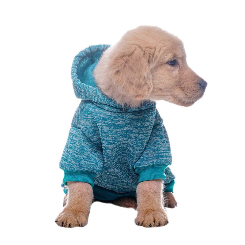 SCENEREAL Pet Dog Hoodies Knitwear Sweaters Winter Clothes with Hat and Pocket Windproof Small (Pack of 1) Blue - PawsPlanet Australia