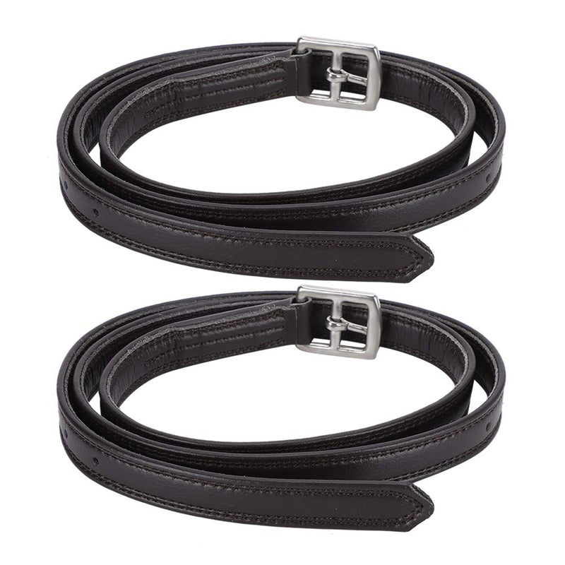 Zerodis Stirrup Belt, British Soft Leather Saddle Stirrup Belt Adjustable Stirrup Hobble Straps with Stainless Steel Buckle(Dark Brown) Dark Brown - PawsPlanet Australia
