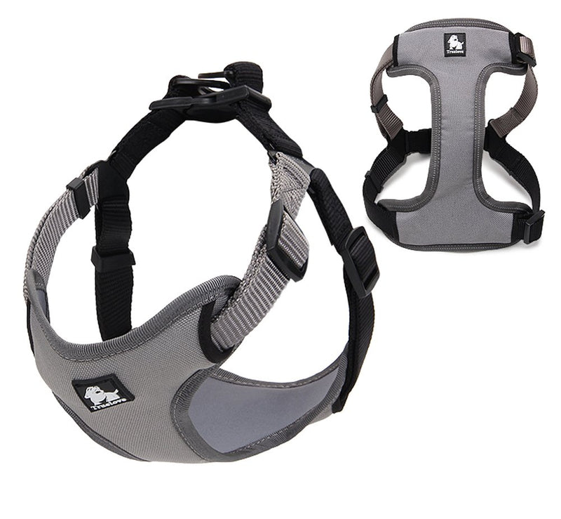 Vivi Bear No-Pull Durable Nylon Dog Harness Safe 3M Reflective Outdoor Pet Dog Walking Vest Harness with Handle, Fit Small/Medium/Large Dogs (Small (Girth 11.8-16.5 Inch), Gray and Black) Small (Girth 11.8-16.5 Inch) - PawsPlanet Australia