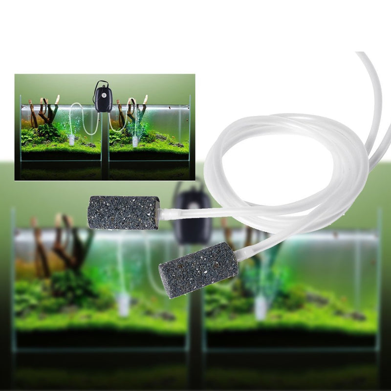 [Australia] - Ultra Silent Air Pump - Energy Efficient Aerator Aquarium Fish Tank Pond Oxygen Air Pump for Hydroponic Fish Pond with 2 Air Stone and 2 Silicone Tube 