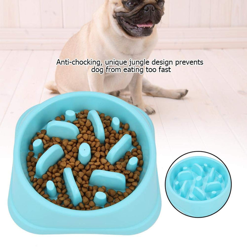 [Australia] - Fdit Slow Dog Food Bowl Dish Anti Choking Slow Eating Water Food Feeder Container Eating Plate(Blue) Blue 