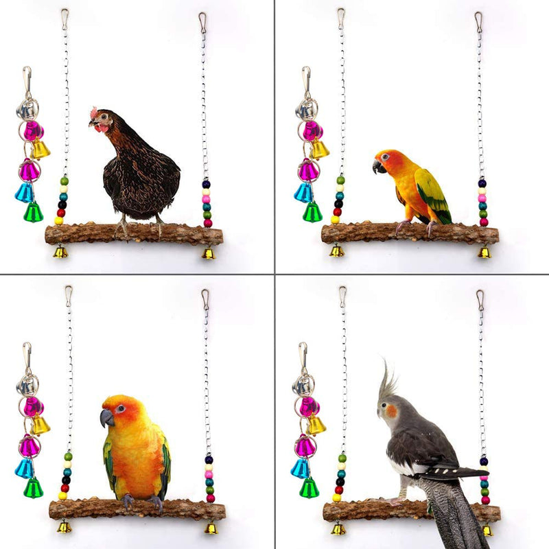NAMIS Budgie Swing with Bell, Parrot Swings Toys, Budgie Perch Toy, Parrot Toys, Bird Swings for budgie, medium and large parakeets, cockatiels, birds, african grey parrot - PawsPlanet Australia