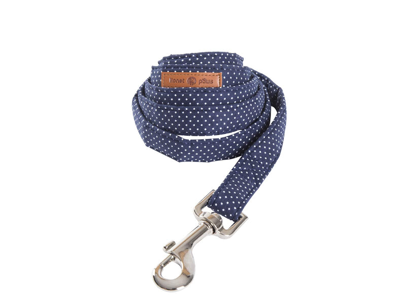 lionet paws Strong Dog Lead Cotton Handmade Dog Leash for Training Walking,Unique Dog Lead for Small Dogs S Blue Dot - PawsPlanet Australia