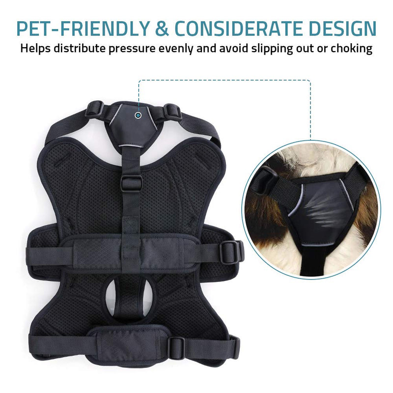 [Australia] - rabbitgoo Large Dog Harness with Handle for Lifting, No Pull and Adjustable Padded Heavy Duty Vest Harness for Dogs Easy Control, Outdoor Pet Vest with Reflective Stripe for Walking and Training L: Fits Large Dogs (Chest: 19.7” - 35.4”) 