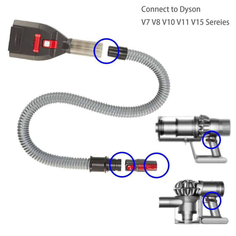 Kodahome Pet Shedding Brush Kit Compatible with Dyson V15 V11 V10 V8 V7 V6, Vacuum Attachment as Cat and Dog Hair Grooming Brush with 3.3ft Extension Hose plus Converting Adaptor - PawsPlanet Australia