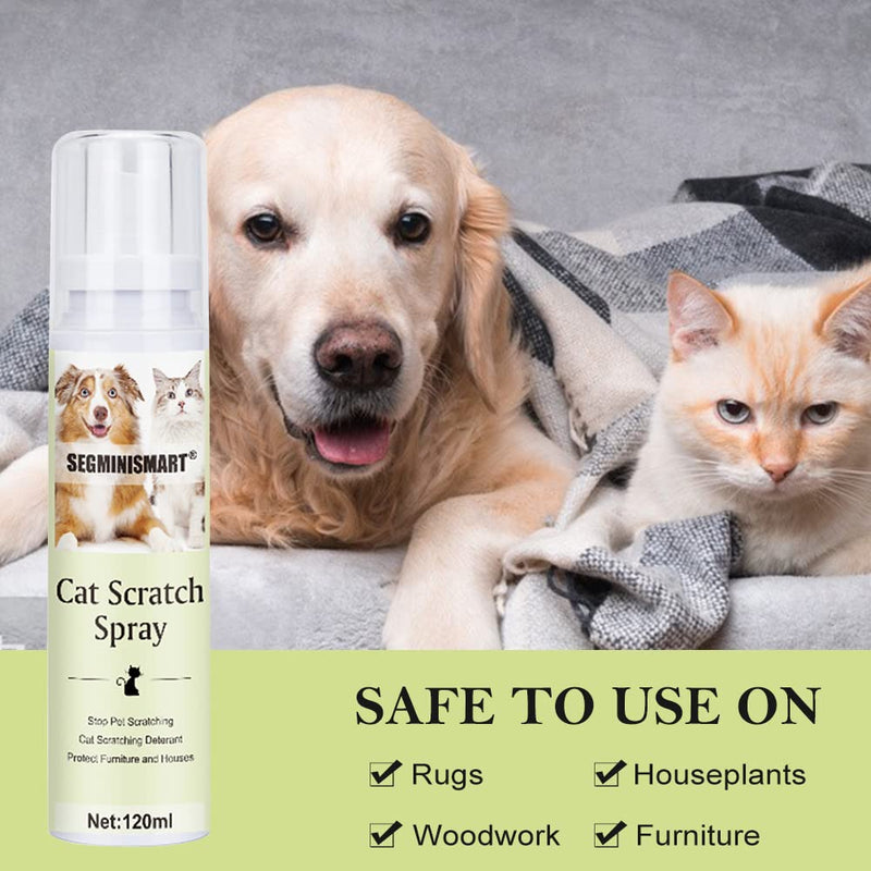 SEGMINISMART Cat Scratch Deterrent Spray,Anti Scratch Cat Spray,Cat Scratching Spray,Suitable for Plants,Furniture,Floors,Protect Your Home 120 ml (Pack of 1) - PawsPlanet Australia