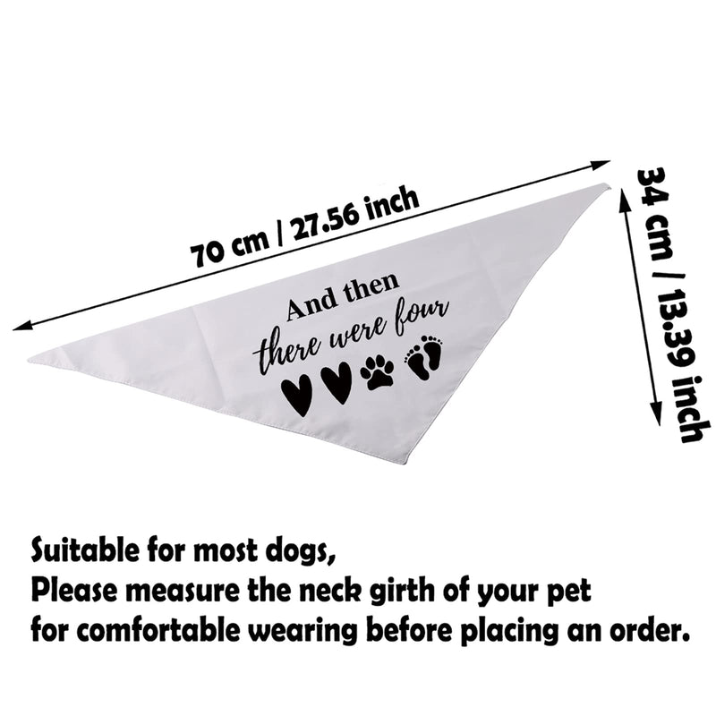1 Piece Baby Announcement Dog Bandana And Then There Were Four Dog Bandana New Baby Gift Pregnancy Gift (Were Four White) Were Four White - PawsPlanet Australia
