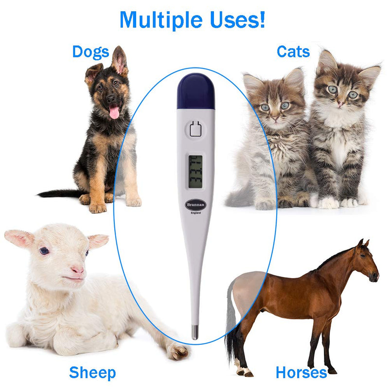 Brannan Digital Vets Thermometer For Pet Owners of Dogs Cats Horses Animals With FREE Veterinary Hobday's Spec Chart - PawsPlanet Australia