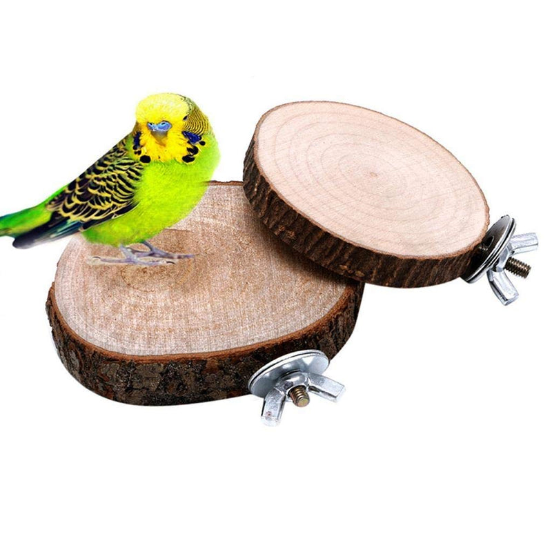 3 Pcs Birdcage Perches Parrot Cage Perch Wooden Platform Stand Bird Perch Stand Toy Hamster Springboard Chinchilla Cage Corner Shelf Laddered Natural Wood Branches Exercise Toy for Parakeets Hedgehog Large - PawsPlanet Australia