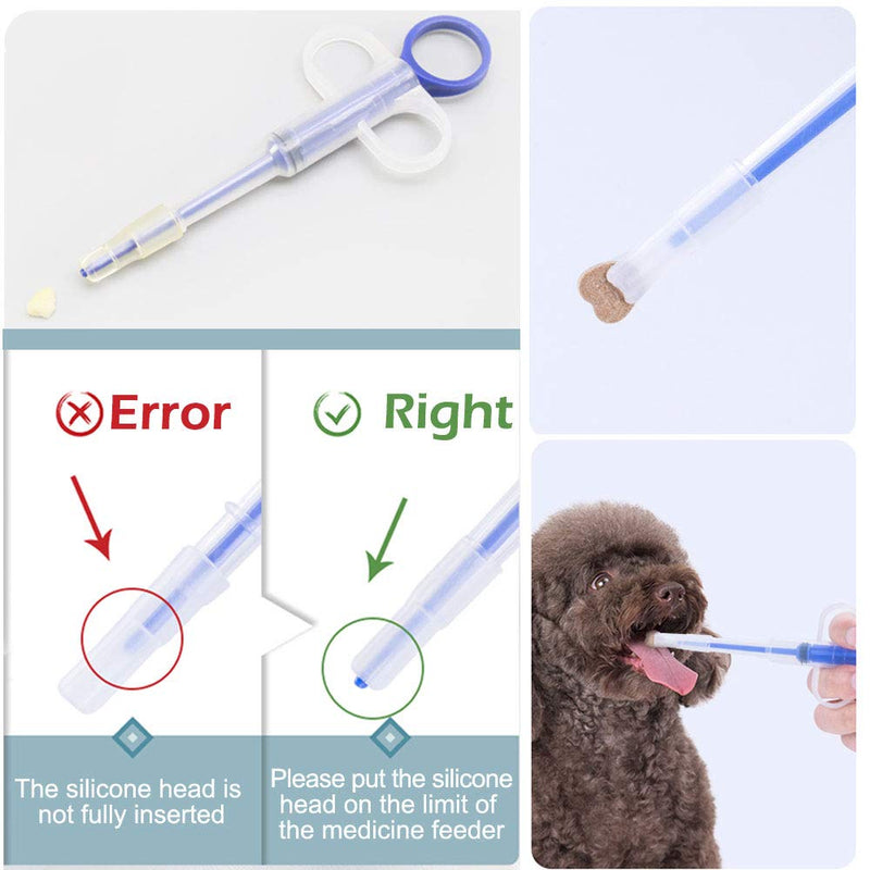 onebarleycorn - Pet Dog Cat Pill Gun,Cat Pill Popper Dog Pill Pusher Cat Feeding Syringe Capsule Tablet Soft Tip Piller Device Teat Nipple Feeder for Dogs cats - PawsPlanet Australia