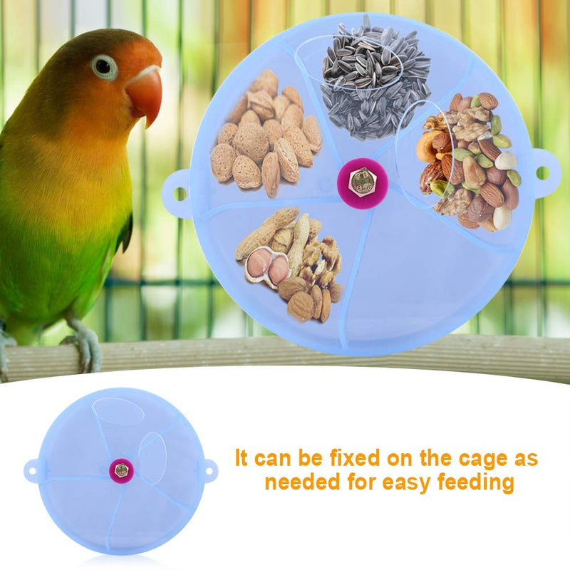 [Australia] - HEEPDD Bird Feeder Toy, Creative Parrot Foraging Toy Fixed Seed Food Segmented Wheel for Pet Budgie Parakeet Canary Finch Cockatoo Dove Blue 