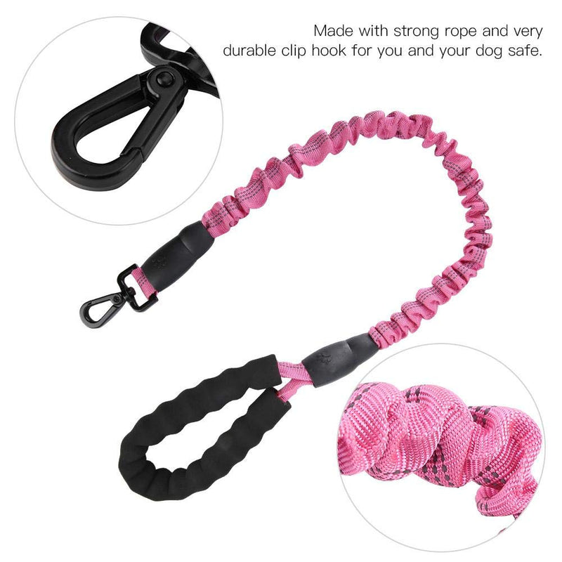 Dog Traction Rope Pets Dogs Elastic Leash Anti Pull Shock Absorbing Bungee Dog Leash Premium Strong Dog Elastic Lead with Traffic Control Handle - Foam Barrel Handle(Pink) Pink - PawsPlanet Australia