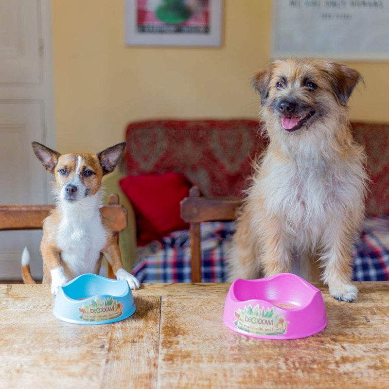 Beco Pets, Bamboo Dog Food & Water Bowl, Non-Slip, Easy Clean, Pink, Medium - PawsPlanet Australia