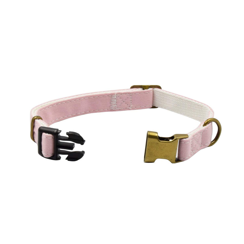 Olahibi Nostalgic Style Copper Metal Buckle Dog Collar,Padded with Cotton Large Dogs(L, Pink) L - PawsPlanet Australia