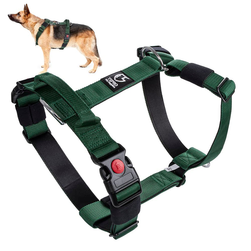 TSPRO Tactical No-Pull Dog Harnesses with Handle 1.5‚Äù Padded Dog Harnesses Strong Dog Harnesses Thick Dog Harnesses Heavy Duty Dog Harnesses with 2 Quick Release Buckle for Medium Large Dogs(Black-M) M-(Neck:23.5"-28",Ches:23"-31.5") Black - PawsPlanet Australia