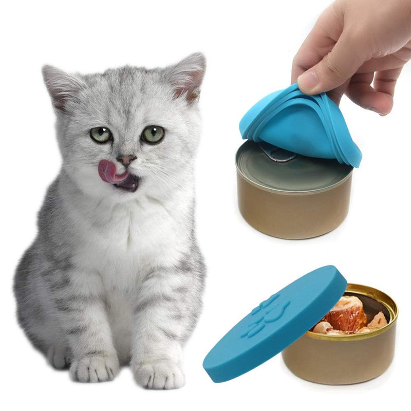 SLSON 4 Pack Pet Food Can Cover Set,Universal Silicone Cat Dog Food Can Lids 1 Fit 3 Standard Size Can Tops Covers - PawsPlanet Australia