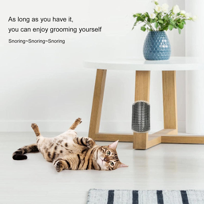 Vebetter cat brush, cat self groomer, massage corner cat brush, cat brush wall, gentle cat brush with catnip for doors, tables, walls, long hair, short hair cat grooming, cat toy. - PawsPlanet Australia