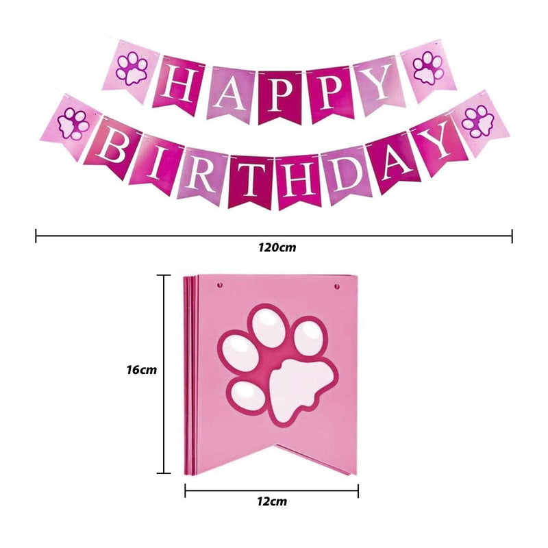 Pet Birthday Bandana Hat Banner Set Cats Dogs Birthday Bunting Banner Party Hat Triangle Scarfs Bow Tie 4PCS Set, Pet Puppy Birthday Party Supplies Set Birthday Party Decor for Small Medium Dogs Pink - PawsPlanet Australia