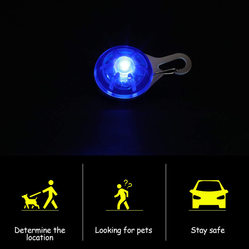 Pet Collar LED Light Clip-on Pet Light Dogs and Cats Safety LED Light Waterproof Collar Pendant for Night Walking Running Riding (Blue) Blue - PawsPlanet Australia