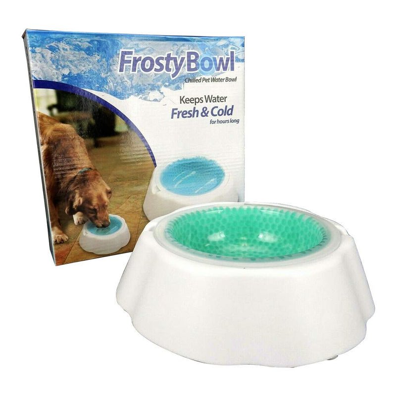 [Australia] - TDL Pet Frosty Bowl - Pet Water Bowl - Frosty Bowl Chilled Pet Water Dish - Keeps Water Cold Up to 8 Hours, 16 Ounces 