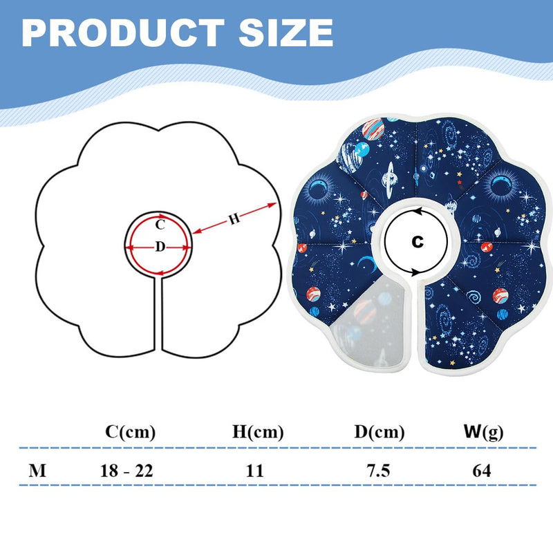 XOUDKE Cat Neck Collar, Adjustable Collar Soft Neck Collar Cat Leak Protection Collar for Small Dogs After Surgery Protective Collar -M Planet Style - PawsPlanet Australia