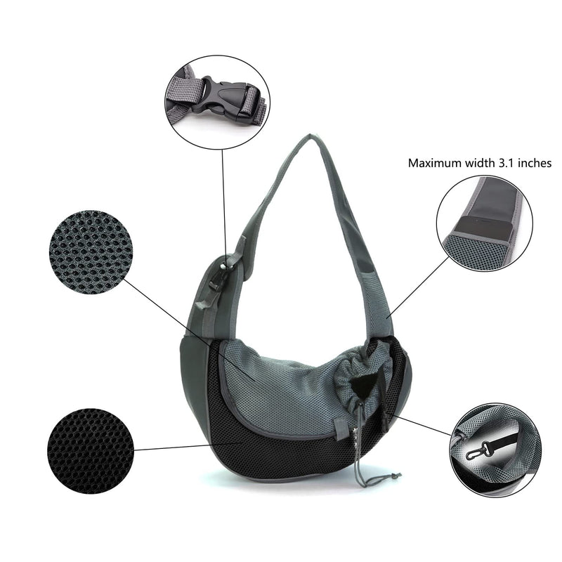 Kucehiup Dog Sling Carrier for Small Dogs Cat Carrier Breathable Mesh Hand-Free Bag(Fits Approximately 3 lbs to 6 lb Pets) Black - PawsPlanet Australia