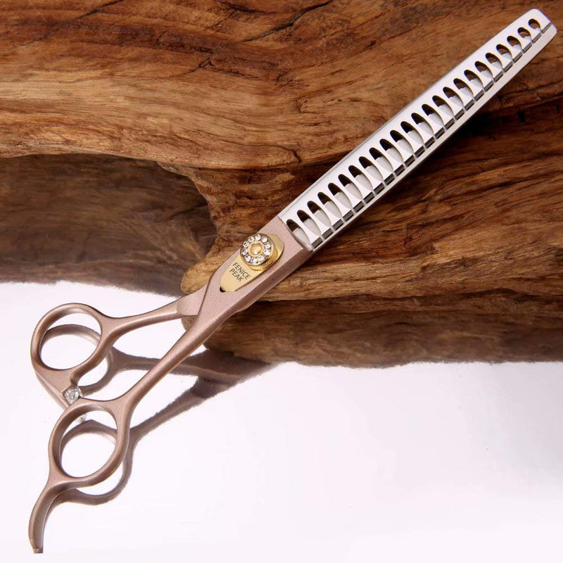 Fenice Peak Thinning Shears for Dogs and Cats Pet Grooming Scissors Chunkers Shears 440C Stainless Steel Professional Dog Trimming Scissors 7'' Chunker Shear 7'' - PawsPlanet Australia