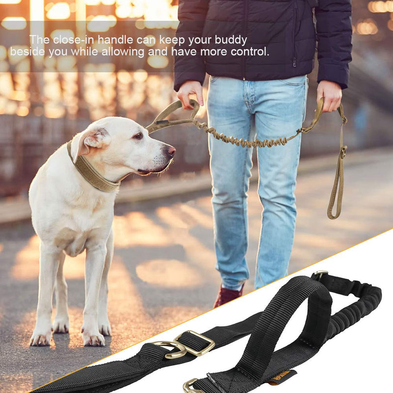 EXCELLENT ELITE SPANKER Tactical Dog Lead Bungee Leash Military Training with Traffic Control Handles(Black) Black - PawsPlanet Australia