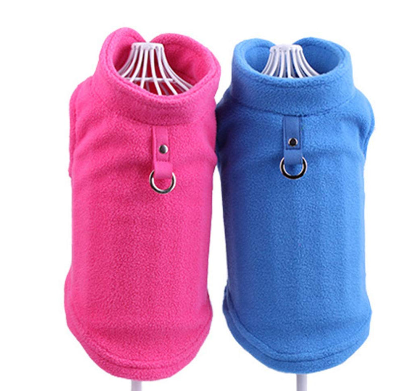 Dogs Jumpers Dog Sweatshirt, Soft Fleece Vest,Cold Weather Jacket with Leash Ring for Small Dogs Medium Dogs (Small, Blue) Small (for Chest 13.3inch) - PawsPlanet Australia