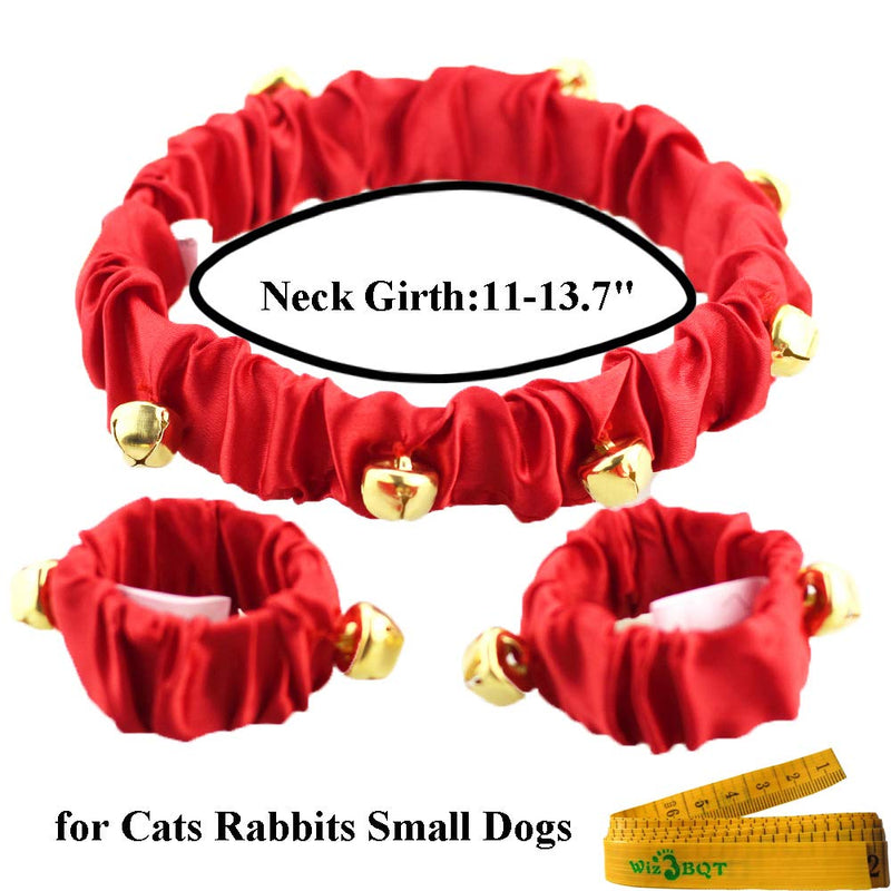 [Australia] - Wiz BBQT Pet Cute Christmas Jingle Bells Decorative Red Collar Ankle Cuffs Set for Cats Dogs Small 